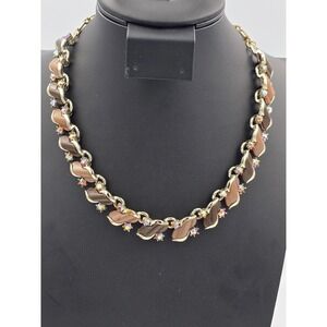 Vintage Mid-Century Gold Tone Moonglow Thermoset Aurora Borealis Rhinestone